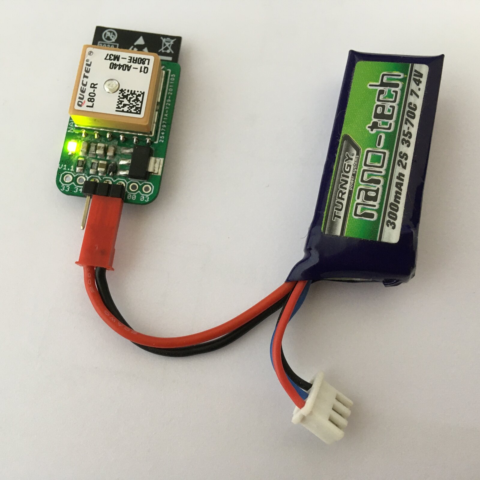 Prototype BALIZ avec module GPS Quectel et batterie LiPo